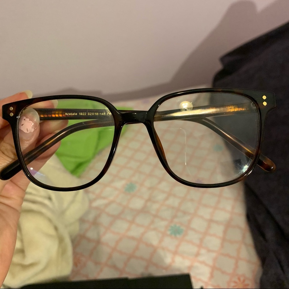 Large blue light glasses brown black lenses frame